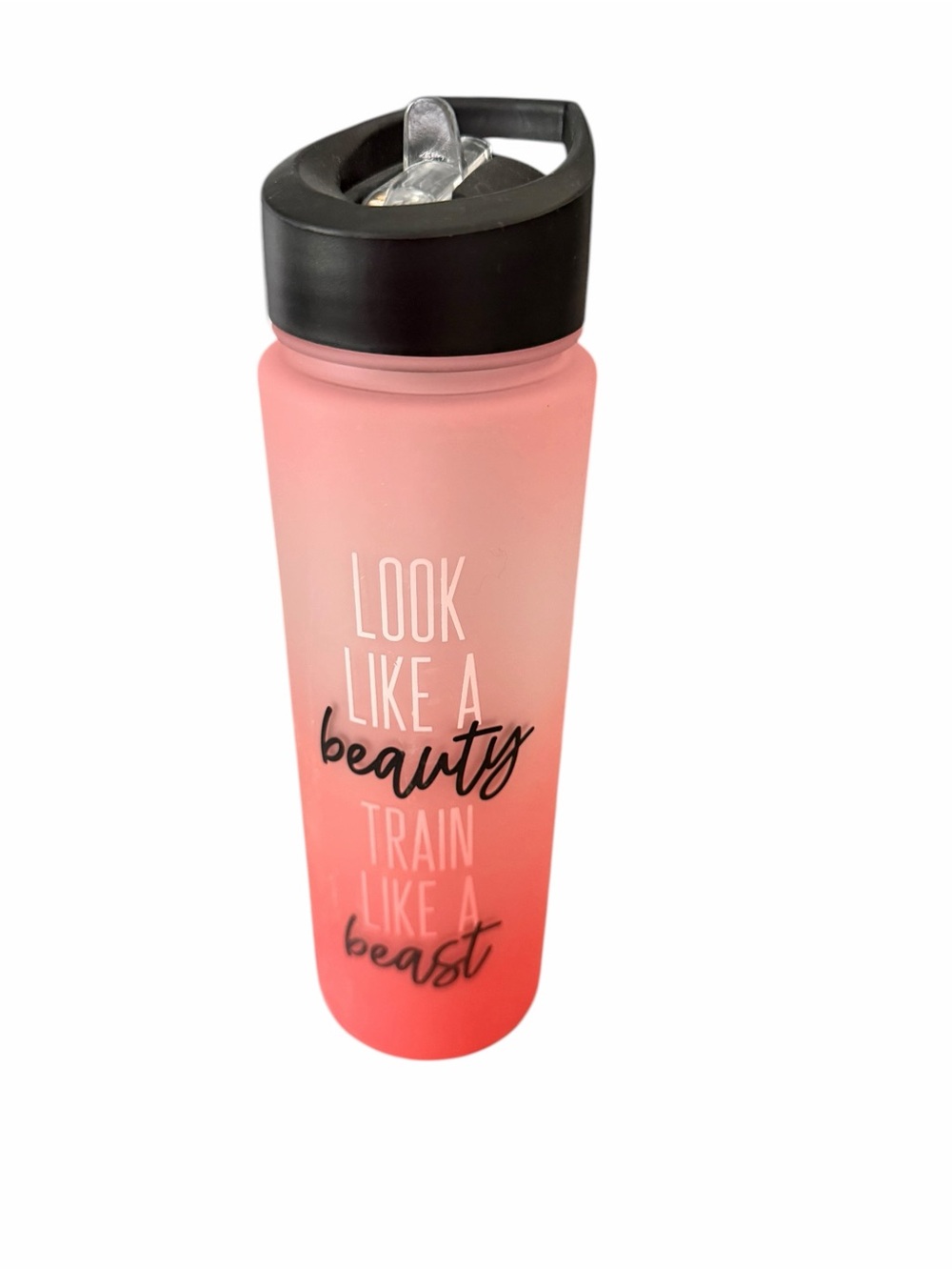 Pink Ombre Motivational Water Bottle - 'Look Like A Beauty'